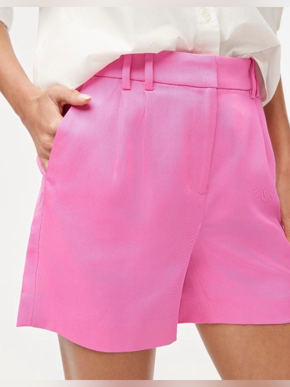 J. Crew Factory Pink Pleated Refined Shorts